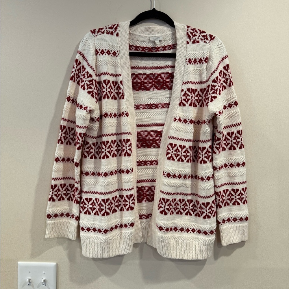 🔥Talbots 100% Cotton Red and White Patterned Sweater🔥